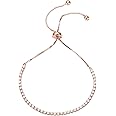 PAVOI 14K Gold Plated Cubic Zirconia Classic Tennis Bracelet for Women | Adjustable Slider