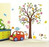 bibitime Cartoon Owlsツリーブランチ壁デカールアートステッカーの保育園寝室子供部屋装飾 Reference 2565