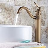 awxjx Washroomシンクミキサータップ銅ヨーロッパアメリカスタイルブラックホットとコールドバスルームBrushed Cold Alone Sit increase高