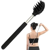 孫の手 伸縮自在 コンパクト シリコン 最長67cm ブラック 水洗い可 孫の手 伸縮自在 コンパクト シリコン 最長67cm ブラック 水洗い可