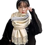 ZHOUYIKJ マフラー レディース 大判 ストール 厚手 スカーフ 防寒 無地 シンプル ショール 秋 冬 カシミヤ ロングマフラー (