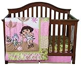 Trend Lab Nickelodeon 5 Piece Crib to Toddler Bedding Set, Dora the Explorer Exploring the Wild by T