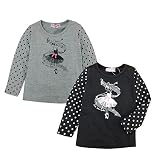 (グレー/90cm)ベビー服 女の子 Tシャツ 長袖 バレリーナプリント ドット柄切替 女児 ベビー