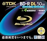 TDK 録画用ブルーレイディスク 50GB BD-R(1回録画用) 4X ノーマルレーベル 10mmケース 単品 BRV50B1S