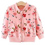 YY-Natuhi ベビー服 子供服 女の子 ジャケット カーディガン キッズ 女児 アウター コート かわいい 長袖 おしゃれ 防寒 花柄 防風 パーカー 通園 通学 お出かけ (80cm, 1ピン