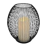 Everlasting Glow 8" x 9" Wire Open Work Lantern And LED Candle