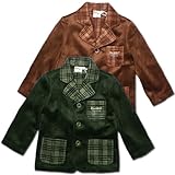 優れた才能　裏地模様を巧みされたデザインジャケット（濠Du）グリーン（下）110cm