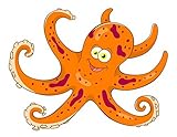 Wallmonkeys Cartoon Octopus Peel and Stick Wall Decals WM359251 (18 in W x 14 in H) [並行輸入品]