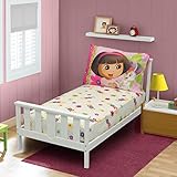 Dora The Explorer Fitted Sheet and Pillow Case, Pink (Discontinued by Manufacturer) by Dora the Expl