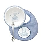 Reed & Barton 2613 3-piece Gingham Bear Mealtime Set [並行輸入品]