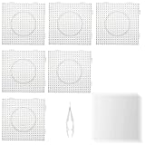 アイロンビーズ プレート 5mm 6枚セット 13.5*13.5cm 透明 接続可能 アイロン ビーズ 手芸 工作 DIY 土台 アイロンシート6枚 ビーズピン1本付き