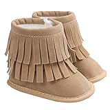 ゴシレ Gosear 幼児 女の子 男の子 冬 温かみ 雪の起動 タッセル ベビー 新生児 ブーツ 靴 ため 12-18ヶ月 赤ちゃん カーキ M