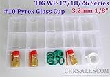 CHNsalescom 28個のTIG溶接スタッフィーガスレンズ＃10パイレックスカップキットWP-17/18/26トーチ1/8