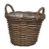 ラタンバスケット モンデリック　ハンドルバスケット　 Ф25cm