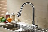 Klabb Faucet KF 8001C Single Handle Pull-Down Kitchen Faucet with Magnetic Docking, chrome plated [並