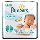 Pampers New Baby Sensitive Size 1 Newborn 2-5kg (23 per pack) パンパース赤ちゃん敏感サイズ1新生児の2～5キロ（パックあたり23 ）