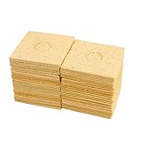 DealMux交換57ミリメートルX 57ミリメートルx 3mmのはんだごてクリーニングスポンジパッドイエロー60Pcs