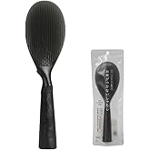 104lab. お米がつかない 立つ しゃもじ くっつかない 日本製 石川県 自社工場で生産 食洗機対応 杓文字 おしゃれ かわいい 杓文字 縦ライン 自立 衛生的 ブラック 黒 お米 炊飯器 お米がこびりつかない 洗いやすい TPX 剥離性 つきに