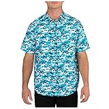 5.11 タクティカル メンズ 迷彩迷路シャツ ボタンアップ ポリエステルコットン スタイル71382 US サイズ: Small カラー: ブルー