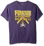 NCAA East Carolina Pirates Baseball Bats半袖快適カラーTシャツ、Large、グレープ