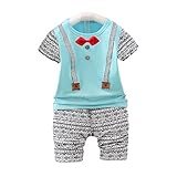 【SEBLES】ベビー 赤ちゃん 半袖 ラウンドネック シャツ Tシャツ 短パン パンツ 無地 カジュアル 上下 セット 初夏 夏 薄手(タイプF,120cm)