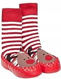 JoJo Maman BebeユニセックスBaby Slipper Socks – トナカイ – 0 – 6ヶ月