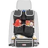 EZOWare 後部座席用 多機能 車内収納小物 シートバックポケット ヘッドレスト取付け 収納ポケット ブラック/グレー
