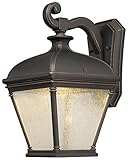 Minka Lavery 72393-143C 1 Light Outdoor LED Wall Mount Lighting, Oil Rubbed Bronze with Gold Highlig