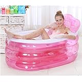 厚い大人の折り畳み式風呂浴槽（ハンドプルインフレータブルポンプ） A+ ( 色 : ピンク ぴんく )
