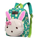 C-Weiwei リュックサック バックパック バニー 兎 くまちゃん プレゼントにピッタリなベビーリュック 子供用 通園 通学 (Bグリーン)