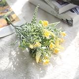 Mikey Store人工フェイク花Small Fresh Grassブーケホームウェディングの装飾 M イエロー Mikey Store 2