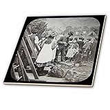 3drose Scenes from the Pastマジックランタン – ヴィンテージマジックランタンVictorian村シーン1890 English British – タイル 8-Inch-C