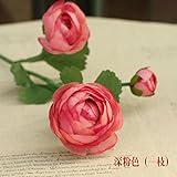 BAGEHUA バラの花シミュレーション単一バンドルホーム家具の宝石類の装飾品リビングルームモデル・ルームシルクフラワーの花は、単一のディープピンク