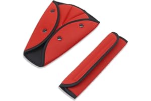 YUHENGCT シートベルトカバー ストッパー 子供用 肩パッド ベルト調整クッションセット クッション付き ズレ防止 抜け出し防止 圧迫軽減 快適ドライブサポート 車用