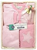 出産祝い　女の子　オーガニックコットン　ベビー服3点セットMTB　ピンク (74-74)