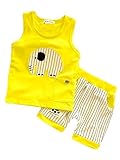 オルル (OLULU）キッズ ベビー 上下セット セットアップ タンクトップ ショートパンツ ２点セット 100 イエロー