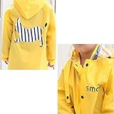 SF キッズ＆子供用　男女用　防水レインコート レインウェア レインポンチョ　カッパ　雨具　新学期用 子どもレインコート　レイングッズ (XL, イエロー)