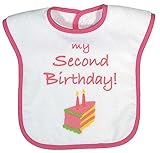 Raindrops My Second Birthday Screen Printed Bib, Strawberry/Hot Pink by Raindrops [並行輸入品]