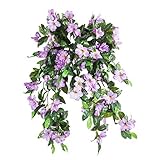 アザレア人工シルク花Hanging Plant Vine withoutバスケットパーティー結婚式庭の装飾DIYガーランド2個のパック パープル XFL-001