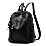 FZAY レザー　バックパック　リュック　レディース　リュックサック　ショルダーバッグ　レジャー　ブラック
