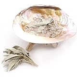 [GOLD STONE]ホワイトセージ セット パールシェル 水晶さざれ 木製台座 4点 入門キット アロマ お香 カリフォルニア州産 セージ 無農薬 ハーブ White Sage