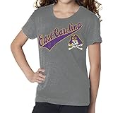 NCAA East Carolina Pirates Youth Girls Tee Steel Grey グレイ