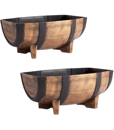 タカショー ウッドバレルプランター 浅型Ｓ ＰＰＷ－０１Ｓ 焼磨 約幅26cm×奥行26cm×高さ18cm(浅型Ｓ): ガーデニング ・農業資材|ホームセンターコーナンの通販サイト 模造木製バレル植木鉢、屋外、プラスチック、防水半樽形状シミュレーション、ガーデニング、半樽、レストランの装飾用、2パック、庭のバルコ