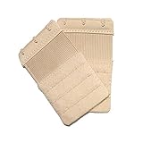 Lautechco ブラジャー延長ホック ブラバック　女性　拡張　下着　バックル　3行フック 10枚組 (肌の色)