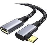 USB Type C 延長ケーブル L字 usb-c タイプc 延長コード USB 3.1 Gen2(10Gbps) 100W PD急速充電 4K/60HZビデオ伝送 超高耐久ナイロン編み MacBook、Pad、Surface、Switch、Xpe