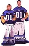 NFL Football Tennessee Titans Comfy Throw ~ Blanket with Sleeves - Large Unisex Adult Size [並行輸入品]