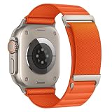 アルパインループ Apple Watch Ultra 2/Ultraに対応 49mm 46mm 45mm 44mm 42mm 41mm 40mm 38mm アルパインナイロン腕時計バンド iWatch Ultra SE/SE 2 Series 10 9 8 7 6 5 4 3 2 1用 (38/40/41/Series 10-42mm,オレンジ)