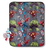 Marvel Avengers 'Captain America' Pillow Pal Character Plush and Soft Fleece Blanket Throw, 2 Pc Set