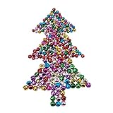 PandaHall Elite 約240個/箱 鈴 10~15mm チャーム ペンダント 飾りベル カラフル クリスマスすず 装飾用ベル メタルパーツ キーホルダーパーツ DIY素材 お守りの鈴 首輪