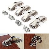 補修・固定 スライド丁番 鋼製丁番 蝶番 建築部品 90度開き角度 窓/ドア/下駄箱/キャビネット/棚/流し台など対応 4pcs 7.7X3.2X1.5cm